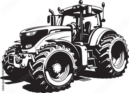 Farm Tractor Silhouette Bundle Set