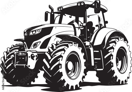 Farm Tractor Silhouette Bundle Set
