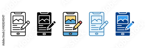 Cellphone  Icon Set Multiple Style Collection