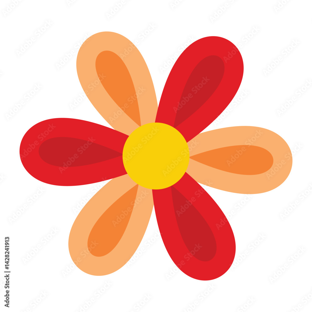 Creative flat flower artwork in abstract style Creative flat flower artwork in abstract style