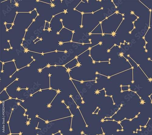 Seamless starry constellation pattern design for a
cosmic-themed look.