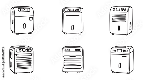 Dehumidifier line art illustration modern style for interior decoration