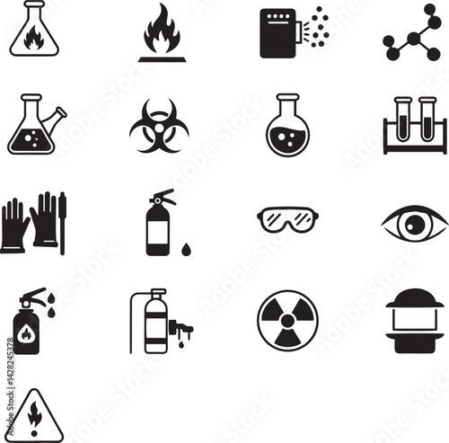 work safety icon pack black