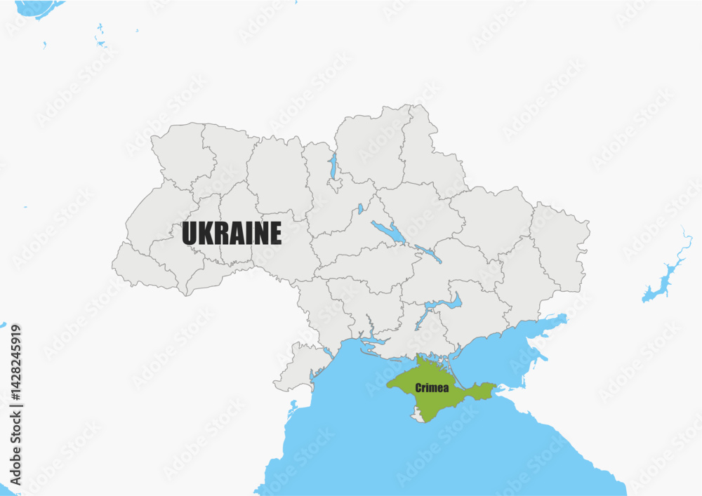 Fototapeta premium Carte Ukraine crimea
