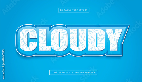Cloudy text effect with blues style