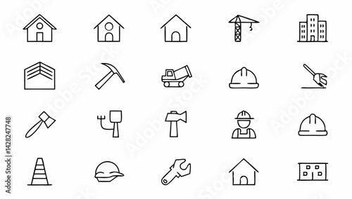 construction set of web icons in line style  build (2).eps