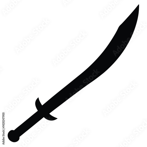 Scimitar Sword Silhouette Illustration Of A Traditional Middle Eastern Weapon