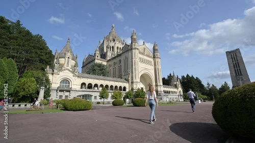 The Basilica Sainte Therese of Lisieux, Calvados department, France. High quality 4k footage