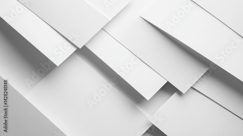 Abstract white geometric shapes