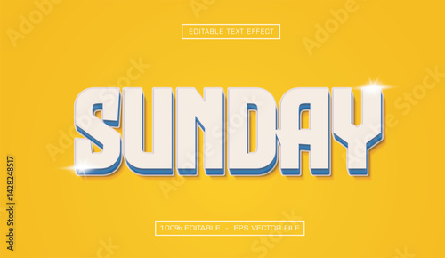 Sunday text effect with yellow background