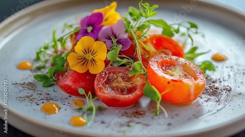 gourmet tomatoes salad with greens