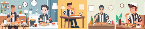 referee character vector eating pizza