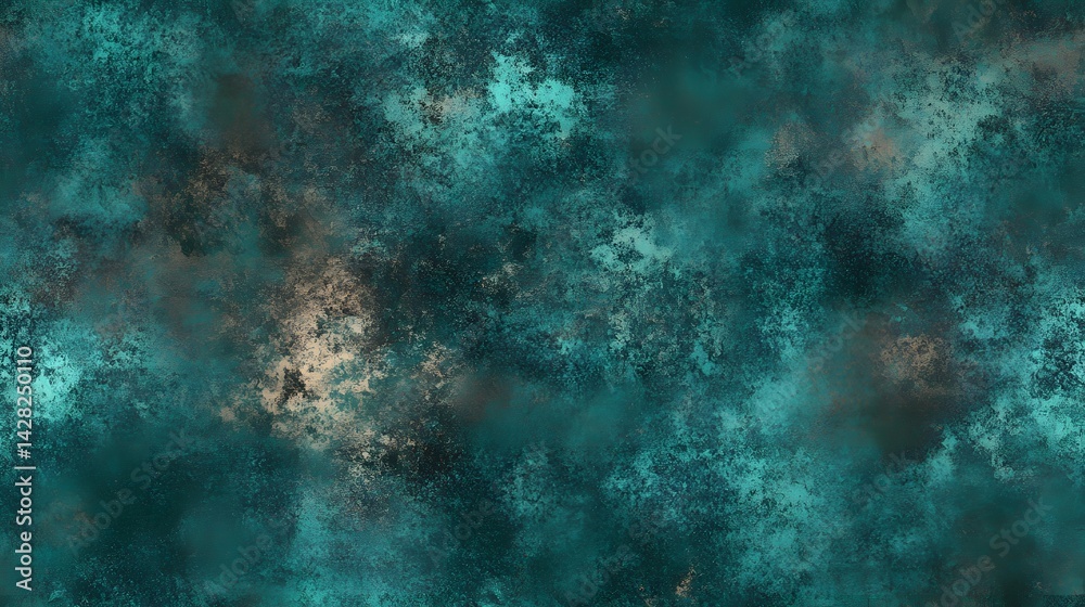 Fototapeta premium Textured teal and brown abstract design.