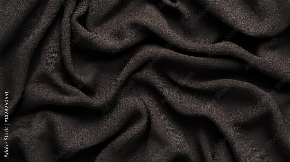 Fototapeta premium Natural brown cotton background with mild wrinkling and visible texture lines