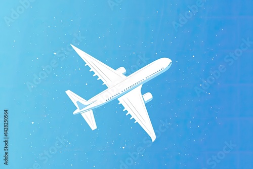 Wallpaper Mural White airplane flying in a blue sky. Torontodigital.ca