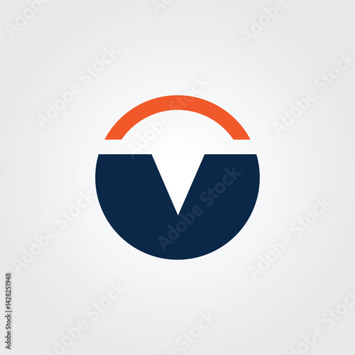 Lock Icon Lettering V vector design illustration