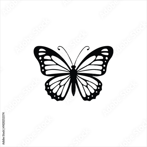 Butterfly silhouette icons Vector Illustrations