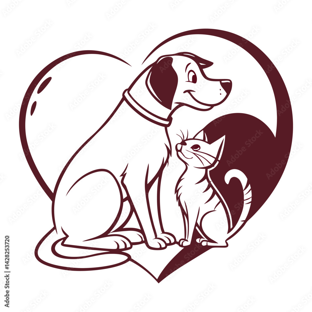 Fototapeta premium Pet Love Logo