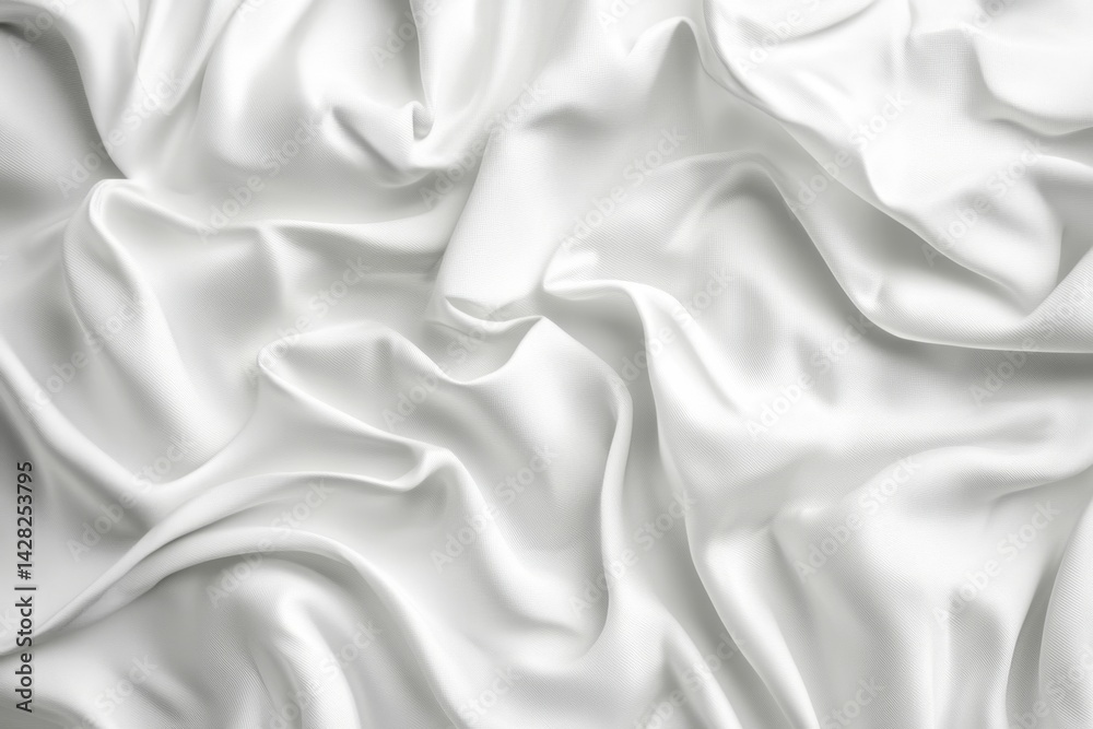 Obraz premium White Satin Fabric Drape Texture