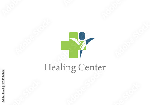 Healing Center Medical Health Cross Logo Wellness Care Clinic Design