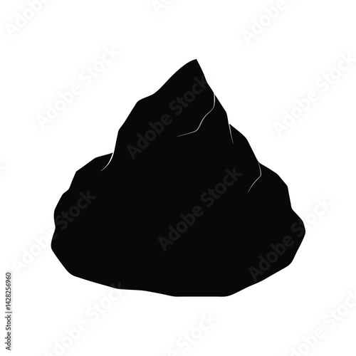 black silhouette rock vector icon