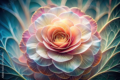 Long Exposure Begonia Line Art: Abstract Floral Photography, Botanical Illustration, Artistic Bloom, Flower Design