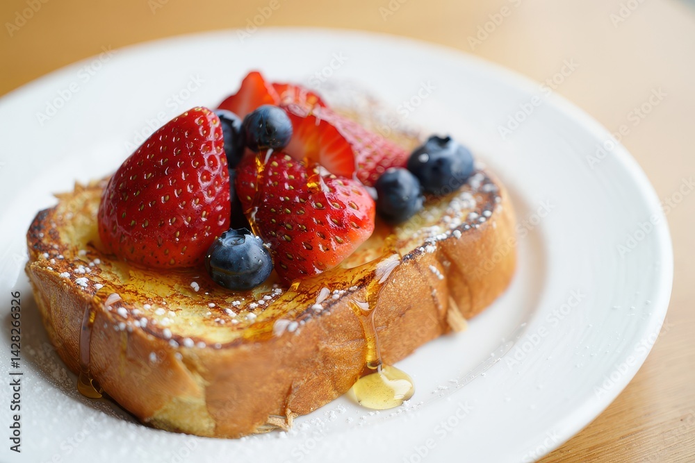 French toast with berries and honey