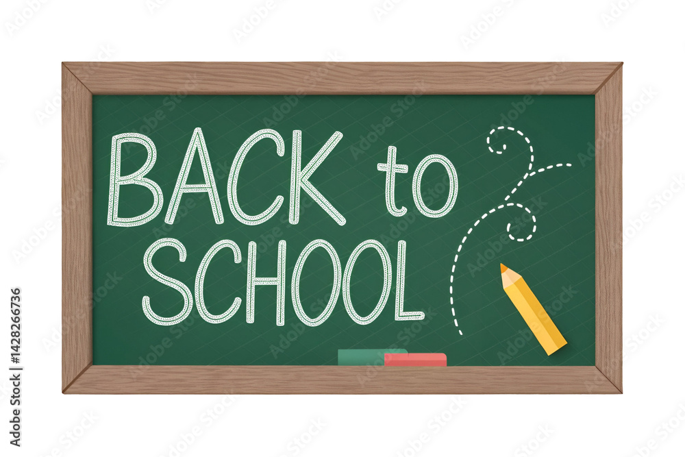 Fototapeta premium back to school, back to school on chalk board, September back to school concept, September, Back to school text vector template design. Back to school greeting pattern transparent background