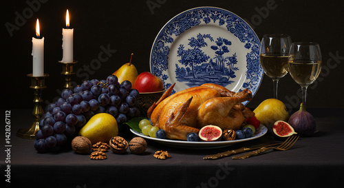  Festive Thanksgiving Dinner Still Life