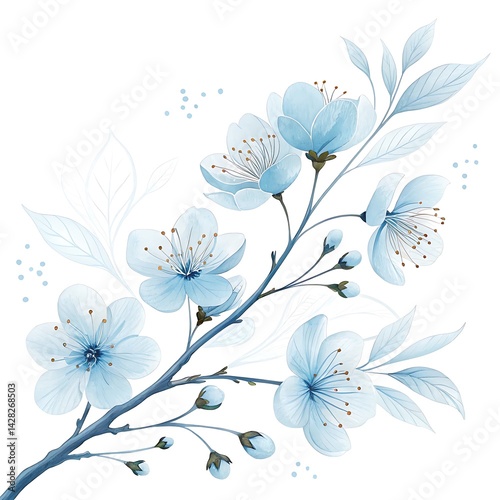 Ethereal flower art vibrant turquoise water splash soft gradient background