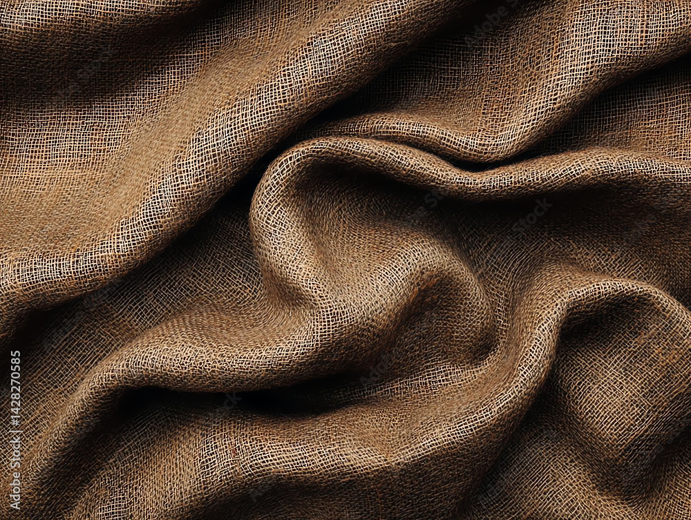 Fototapeta premium Brown Burlap Fabric Texture Background for Design