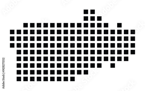Symbol Map of the City Bad Honnef (Germany) showing the city with a pattern of just a few black squares