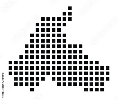 Symbol Map of the City Bad Zwischenahn (Germany) showing the city with a pattern of just a few black squares
