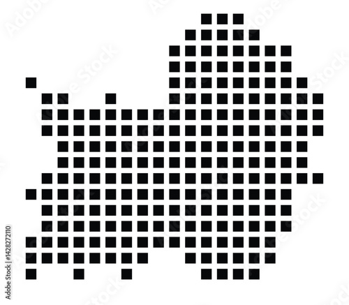 Symbol Map of the City Grimma (Germany) showing the city with a pattern of just a few black squares