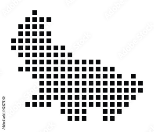 Symbol Map of the City Neuburg a.d.Donau (Germany) showing the city with a pattern of just a few black squares photo