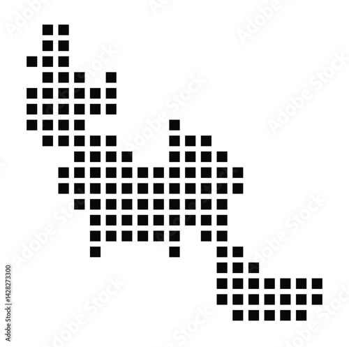 Symbol Map of the City Öhringen (Germany) showing the city with a pattern of just a few black squares