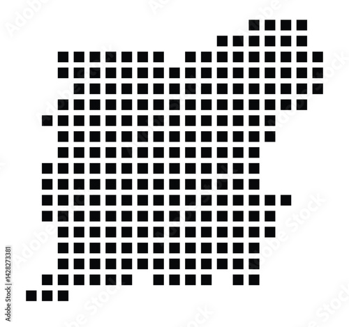 Symbol Map of the City Olpe (Germany) showing the city with a pattern of just a few black squares