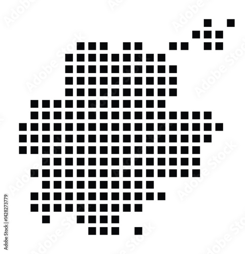 Symbol Map of the City Roth (Germany) showing the city with a pattern of just a few black squares