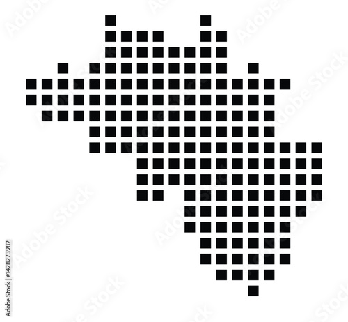 Symbol Map of the City Sangerhausen (Germany) showing the city with a pattern of just a few black squares