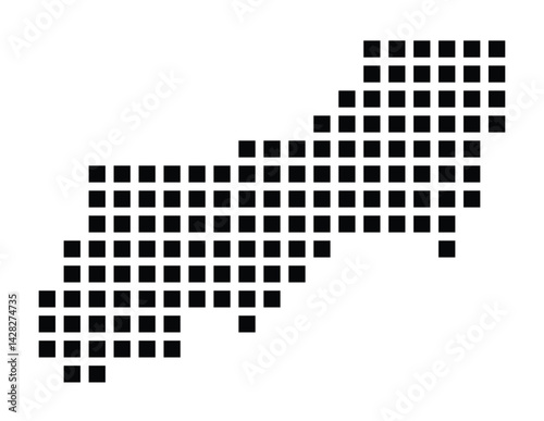 Symbol Map of the City Wiesloch (Germany) showing the city with a pattern of just a few black squares