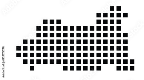 Symbol Map of the City Wiehl (Germany) showing the city with a pattern of just a few black squares