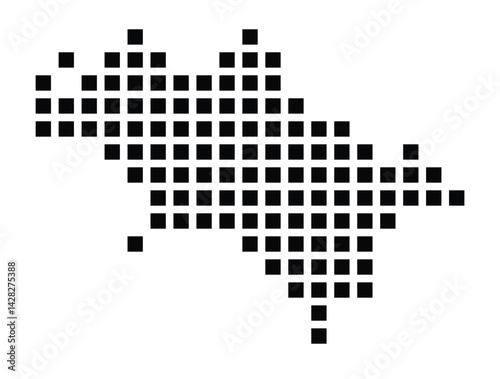 Symbol Map of the City Aalen (Germany) showing the city with a pattern of just a few black squares