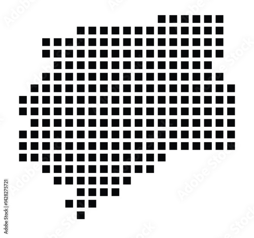Symbol Map of the City Aurich (Germany) showing the city with a pattern of just a few black squares