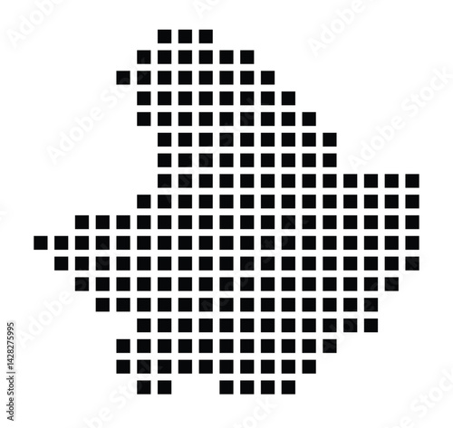 Symbol Map of the City Balingen (Germany) showing the city with a pattern of just a few black squares