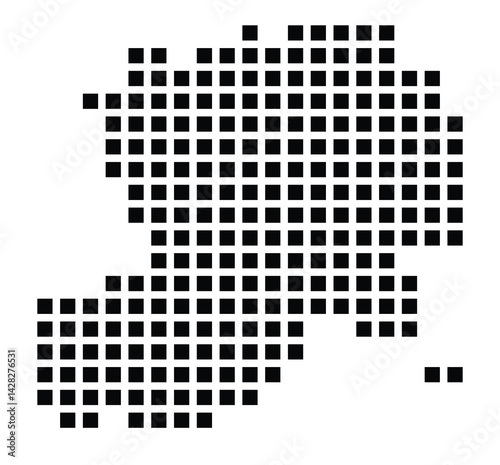 Symbol Map of the City Bietigheim-Bissingen (Germany) showing the city with a pattern of just a few black squares