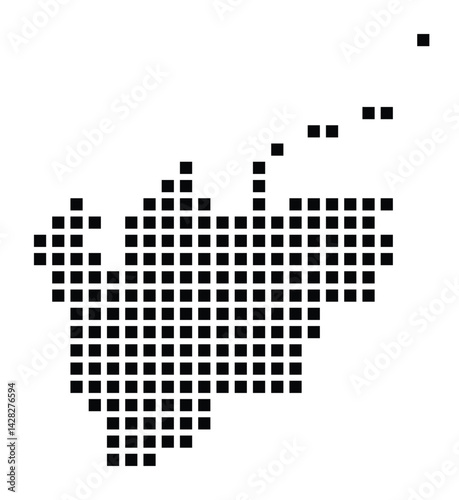 Symbol Map of the City Brandenburg an der Havel (Germany) showing the city with a pattern of just a few black squares