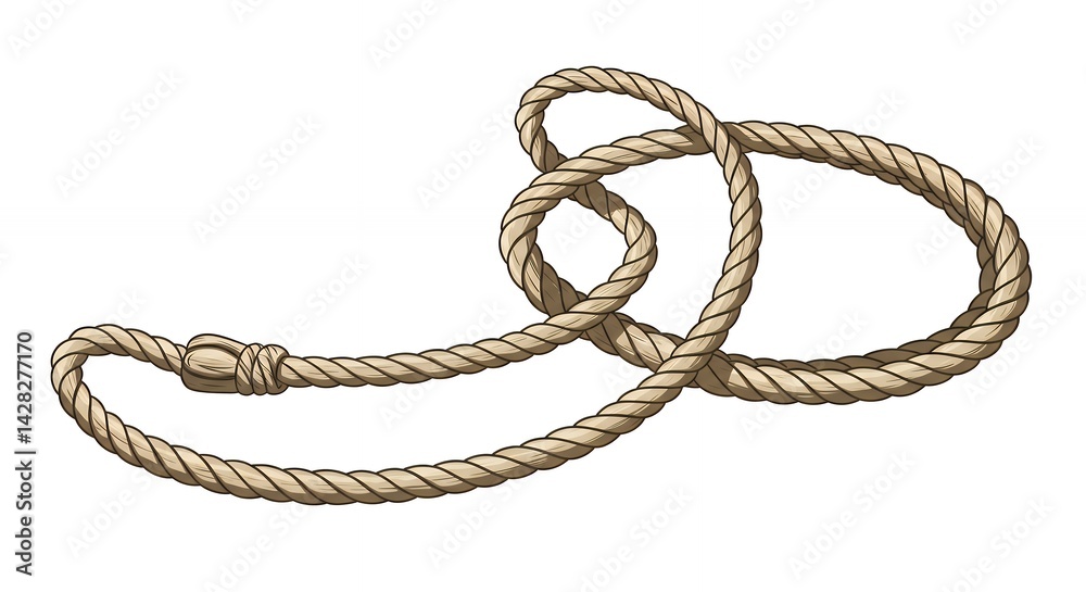 Obraz premium Beige twisted rope illustration