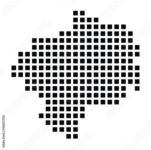 Symbol Map of the City Detmold (Germany) showing the city with a pattern of just a few black squares