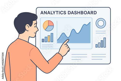 Man analyzing data on an analytics dashboard