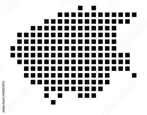 Symbol Map of the City Fürstenfeldbruck (Germany) showing the city with a pattern of just a few black squares